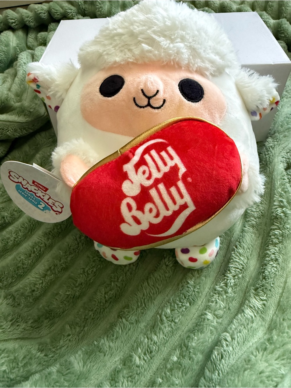 Jelly Belly White Lamb Plush - Squishmallow Style Stuffed Animal